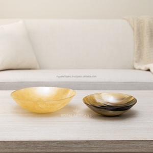 ชามฮอร์นแฮนด์เมดสุดหรูงานฝีมืออินเดียเป็นมิตรกับสิ่งแวดล้อมสไตล์สัตว์ตกแต่งบ้านดีไซน์ทันสมัยสำหรับชามข้าว/ซุป - Product Image 2