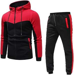 Chándal para hombre con chaqueta con cremallera diseñado con tela de algodón mezclado de alta calidad que ofrece comodidad y estilo para entrenamientos en el gimnasio y correr. - Product Image 1