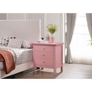 Charmante table de chevet rose avec rangement meubles élégants pour chambre à coucher - Product Image 4