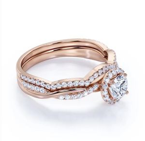 แหวนหมั้นหรูหราประดับเพชรโมอิสซาไนต์ทรงบริลเลียนต์ 1.6 กะรัต ดีไซน์มิลเกรน ชุบทอง 18K บนตัวเรือนเงินสเตอร์ลิง รุ่นขายดี - Product Image 2