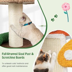 4-in-1 <b>Cat</b> <b>Tree</b> with Condo Spring Ball Sisal Posts for <b>Scratching</b> and Playtime - Product Image 6