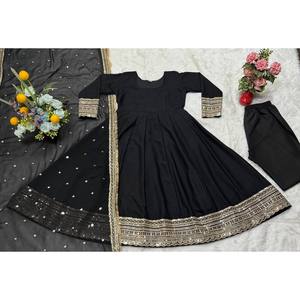 Vestido de fiesta de talla XS de diseñador Anarkali con Pent y Dupatta para ocasiones especiales - Product Image 3