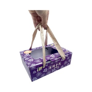 Caja de galletas portátil personalizada con asa y ventana de automontaje de papel revestido hecho en Vietnam - Product Image 4