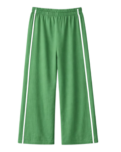 Custom Women Wide Leg Sweatpants Side Stripe High Waist Loose Fit Casual Track Pants <b>Elastic</b> Drawstring Lounge Wear OEM Supplier - Product Image 5