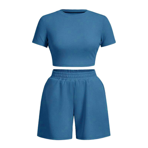 Conjunto de ropa de abrigo de verano de 2 piezas transpirable cómodo y elegante para mujer - Product Image 5