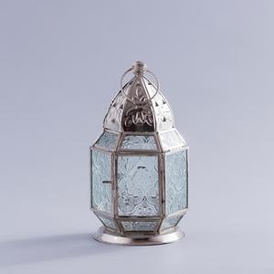 Stainless Steel Lantern With Glass Panels And Perforated <b>Top</b> For Home Decoration - Product Image 5