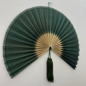 Freeship Green Bamboo <b>Wall</b> Fan Boho Japandi Handmade Bamboo <b>Wall</b> <b>Art</b> Fan Headboard for Livingroom Bedroom - Product Image 6