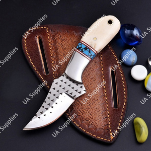 Couteau de camping haut de gamme, best-seller, lame fixe à pointe de coupe, manche en os de chameau, prise ergonomique ferme, idéal pour le dépecage et le travail du fer à chevaux - Product Image 6