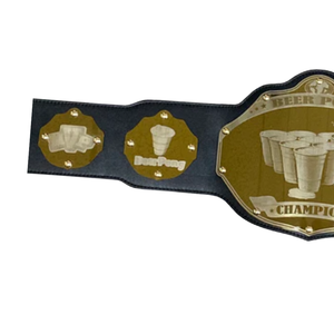 Ceinture de champion de Beer Pong personnalisable, ceinture de sport noire et dorée de haute qualité, ceinture de titre personnalisée, édition de collection - Product Image 3