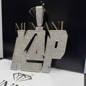 Pendentifs et breloques de luxe en moissanite VVS plaqué or et argent, certifiés IGI, forme lettre personnalisée style Hip Hop, micro-incrustation, unisexe - Product Image 3