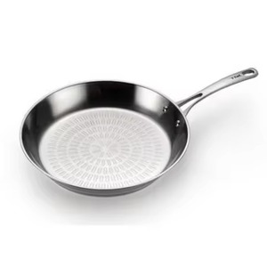 Poêle à frire en acier inoxydable poli miroir brillant avec poignée double fil, base épaisse, pour les repas quotidiens sur cuisinière - Product Image 2