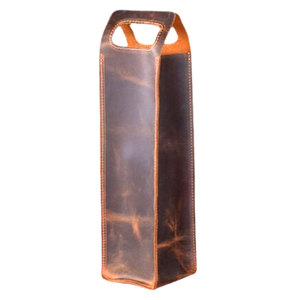 Porte-bouteille de vin en cuir gaufré Salva, porte-bouteille unique avec poignée, étui de voyage portable - Product Image 4