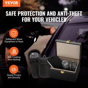 Supporto di blocco del segnale della scatola di Faraday nera per 5 ~ 8 chiavi dell'auto e 2 borse chiave per accessori di sicurezza elettronica automatica - Product Image 2