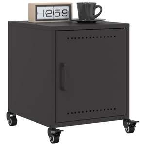 2pcs <b>Black</b> Steel <b>Bedside</b> <b>Cabinets</b> 14.2"x15.4"x17.1" Elegant Nightstands Model D0100XF9E8T - Product Image 4