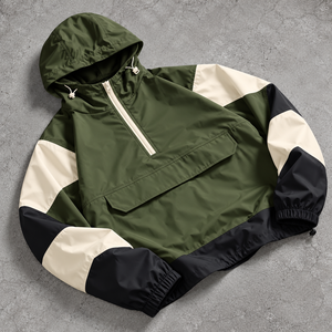 Chaqueta Cortavientos Unisex Personalizada de Lona con Cuello Alto, Tejido de Poliéster/Nylon para Marcas de Ropa Estadounidenses, Pedidos al por Mayor con Etiqueta Privada - Product Image 1