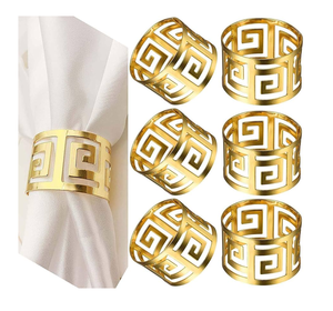 Anneaux de serviette en laiton, design palmier, 6 pièces, anneaux de serviette en laiton luxueux, best-seller, porte-serviettes - Product Image 6