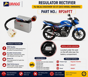 Régulateur redresseur Bajaj Discover 125 ST 100M 100T 125T 150S 150F, qualité export pour pièces détachées de deux-roues, Inde, Orado - Product Image 6