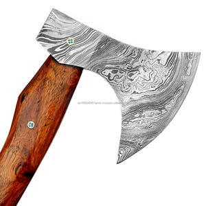 Hache en acier de Damas avec manche en bois de rose, lame forgée, outil de fendage du bois de chauffage pour le camping en plein air - Product Image 3