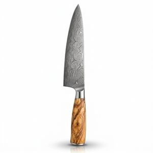 Couteau de chef en acier Damas de qualité supérieure, avec manche équilibré pour une utilisation quotidienne, lame en acier à motif artisanal, qualité supérieure - Product Image 6