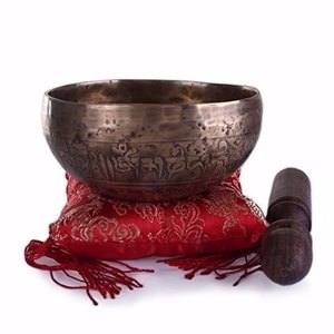 Bol chantant tibétain antique pour la purification des chakras, l'équilibrage, la guérison, les thérapies par vibration sonore, vente en gros à prix avantageux - Product Image 4
