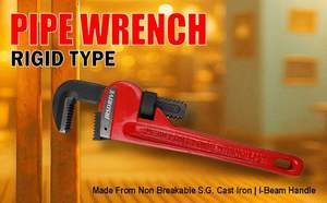 Heavy Duty Pipe Wrench Adjustable Plumbing <b>Tool</b> for Pipe Grip Industrial Maintenance Repair <b>Hand</b> <b>Tool</b> for Workshop Use <b>Tool</b> - Product Image 2