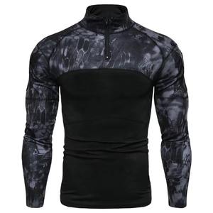 เสื้อรัชการ์ดแขนยาวสำหรับผู้ชาย สีดำเทา พิมพ์ลายแบบซับลิเมชั่น แห้งเร็ว ผลิตจากโพลีเอสเตอร์ ไซส์ผู้ใหญ่ - Product Image 1