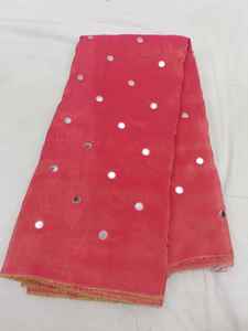 Tela de seda pura de primera calidad con bordado de espejo, que presenta un exquisito bordado de espejo hecho a mano. - Product Image 5