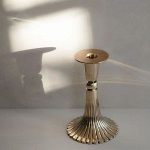 Shiny Silver Taper <b>Candle</b> Holder Traditional Table Centerpiece Decor Enduring Gracefulness - Product Image 6