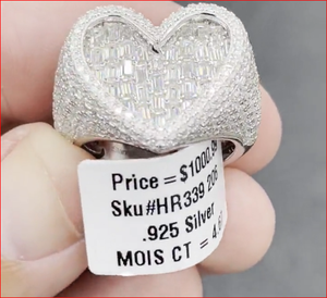 Heart for Round Brilliant Cut Moissanite Prong Setting IGI Certified Hip Hop Style Customized Rose/Yellow Tone Gift <b>Ring</b> - Product Image 4