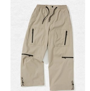 Pantalones Cargo Beige para Hombre Sumroos Industry, Cintura Elástica con Cordón, Múltiples Bolsillos con Cremallera, Ligeros, Casuales, para Verano - Product Image 6