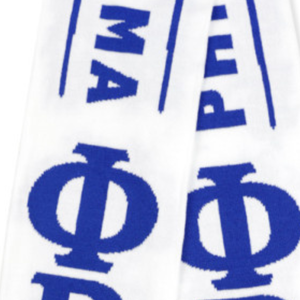 Écharpe Phi Beta Sigma bleu roi et blanc avec lettres grecques tricotées, vêtement de fraternité 1914, écharpe élégante et chaude pour l'hiver - Product Image 5
