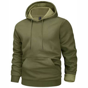 Green <b>Hoodie</b> Soft Fleece 100% Cotton Eco-Friendly Winter Warm Casual Pullover Customizable Cold Weather Front Logo Hooded - Product Image 3