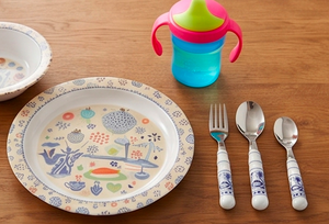 Ensemble de couverts traditionnels en céramique bleue et blanche avec ustensiles en acier inoxydable, compatibles lave-vaisselle, pour mariage - Product Image 6