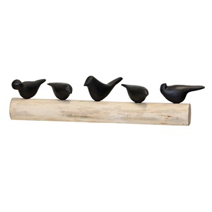 Figuras de pájaros de madera hechas a mano, juego de 5 esculturas minimalistas de animales, decoración de mesa para sala de estar - Product Image 3