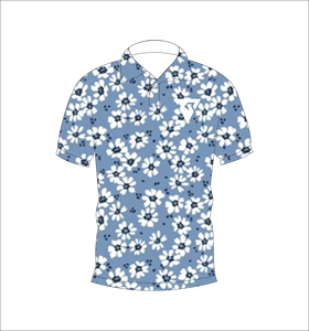Men’s Blue <b>White</b> Daisy Floral Print <b>Polo</b> Shirt Short Sleeve Casual Summer <b>Golf</b> Shirt - Product Image 1