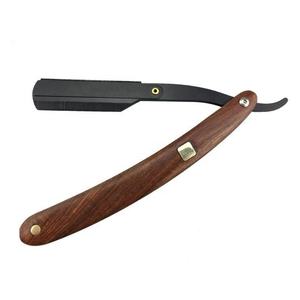 Navaja de afeitar profesional para barba y cabello con mango de madera plegable, cuchilla recta para barbería y cuidado personal - Product Image 6