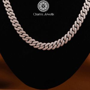 Collier unisexe à maillons boule en moissanite ronde brillante, plaqué or 14 carats, argent certifié IGI, bijoux hip-hop pour soirée - Product Image 2