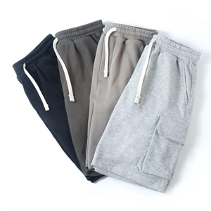 กางเกงขาสั้นคาร์โก้ผู้ชายขายส่ง เอวยางยืด สไตล์สตรีทแวร์ลำลอง กางเกงขาสั้นคาร์โก้ผ้าฝ้ายเฟรนช์เทอร์รี่ กางเกงขาสั้นผ้าสเวต - Product Image 2