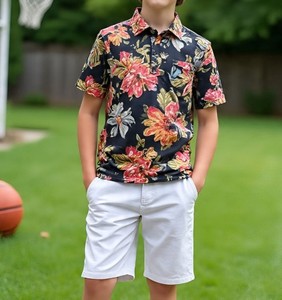 Polo décontracté en maille 180g mélange polyester/coton respirant et à séchage rapide pour tout-petits garçons - Vêtements de sport - Product Image 5