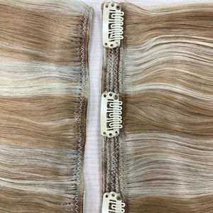 High Quality Cuticle Aligned Vietnamese 100% Remy <b>Halo</b> Clip-in Hair <b>Extensions</b> Double Drawn Waves and Curls in High Demand - Product Image 2