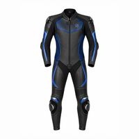 Combinaison de moto en cuir noir et bleu pour homme, manches longues, respirante, équipement de protection pour adultes, toutes saisons, avec la meilleure qualité OEM