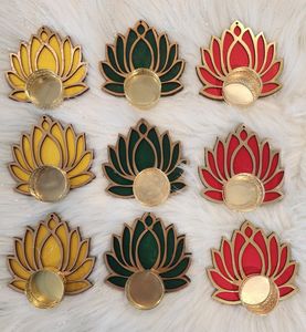 Support de bougie artisanal indien en forme de lotus pour Diwali, Noël, cadeau de retour, mariage, fête, Pooja, vente en gros - Product Image 1