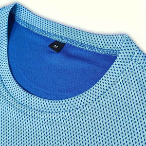 Camiseta sin mangas de punto con cuello redondo para hombre, color sólido, de secado rápido, estilo deportivo, azul y gris - Product Image 5