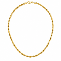 Collier chaîne en argent sterling 925 plaqué or 14 carats, 6 mm, 22 pouces