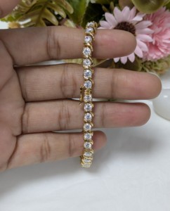 Lurba Jewels 5.80Ct Moissanite 18K <b>Solid</b> <b>Gold</b> Tennis <b>Bracelet</b> 7 Inch Luxury Classic Women's Anniversary - Product Image 1