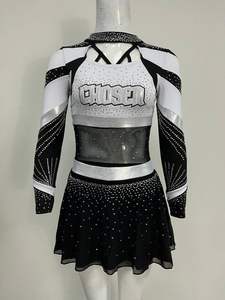 Tenues de cheerleading personnalisées pour écolières, avec logo, impression de lettres, col rond, manches longues, uniformes de cheerleading de haute qualité - Product Image 3