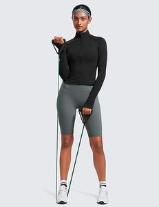 Camiseta de Yoga para Mujer INDEX, Azul, Media Cremallera, Manga Larga, Ajuste Ceñido, Transpirable, Spandex/Poliéster, Ropa Deportiva, Diseño Sin Costuras, Color Sólido - Product Image 1