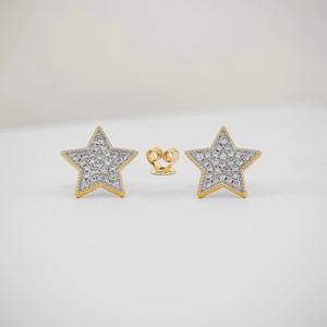 Pendientes de Diamantes Cultivados en Laboratorio, Oro Sólido de 14K, Regalo de Aniversario para Mujer, 52 Piedras Engastadas, Joyería Minimalista - Product Image 6