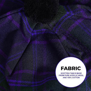 Chapeau écossais en laine personnalisé Tam o' Shanter, motif tartan Spirit of Scotland, avec pompon, bonnet de clan des Highlands, vente en gros - Product Image 4