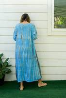 Femmes grande taille robes décontractées main-cravate teinture caftan Boho Abaya plage couverture été Caftan droite Silhouette cravate teinture maillots de bain